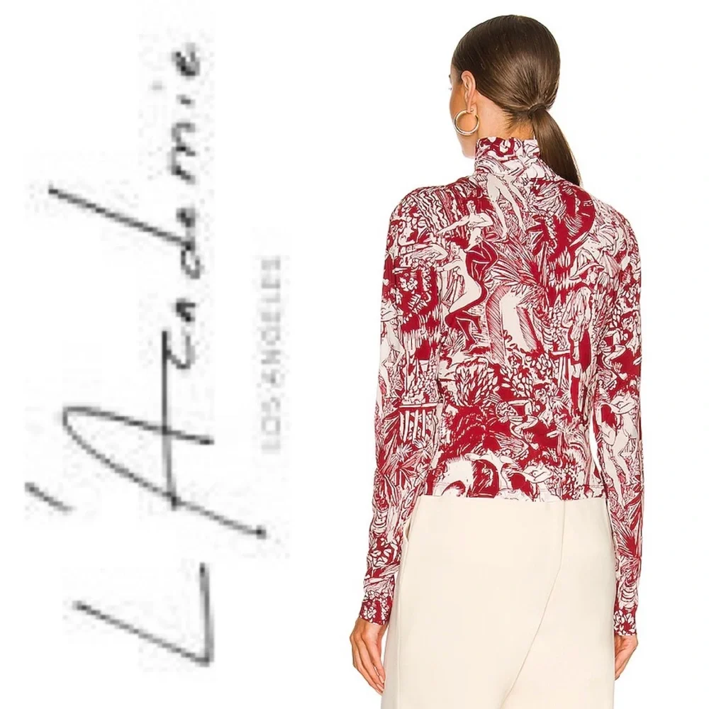 L'ACADEMIE LOS ANGELES NWT Darcia Top in Red Ceramic